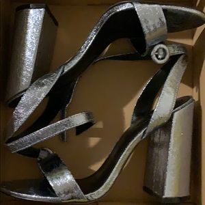 Blue and Pink foil heel